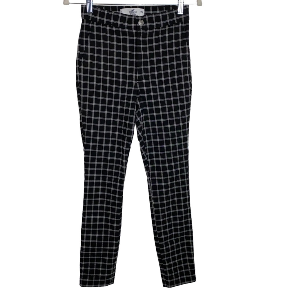 Hollister black and white plaid pattern ultra high rise skinny pant